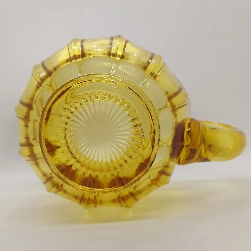 Vintage Imperial Glass Old Williamsburg Yellow Amber Pitcher 48oz 1970s Colonial